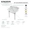 Kingston Brass 30 Carrara Marble Console Sink with Brass Legs, Marble WhitePolished Nickel LMS30MBSQ6 - alternate 4